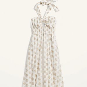 Old Navy Fit & Flare Smocked Printed Keyhole Halter Maxi Dress for Women ⭐️NWT⭐️